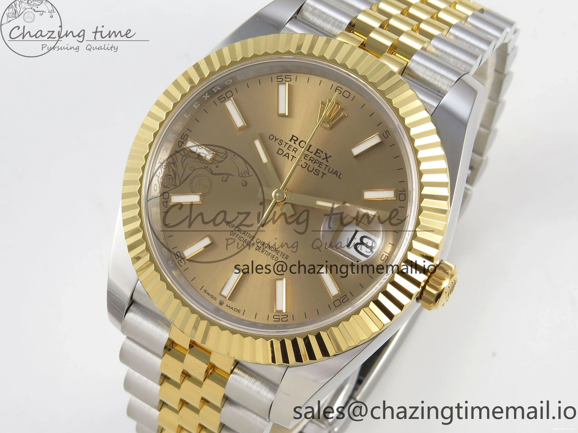1227 DateJust 41 126333 SS YG ARF 1:1 Best Edition YG Stick Dial on Jubilee Bracelet SH3235 (Weighted) Effortless 216